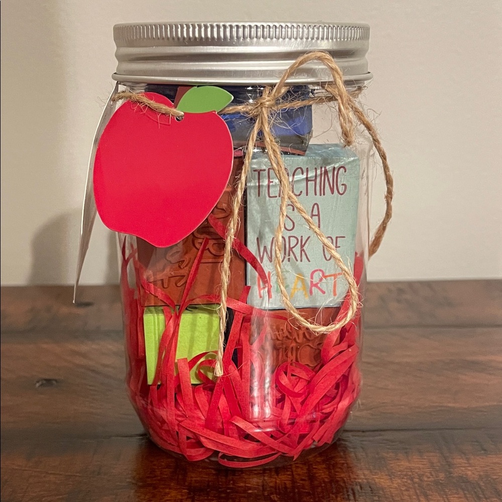 Teacher Appreciation Stamp & Ink Mason Jar Gift - 6 available.